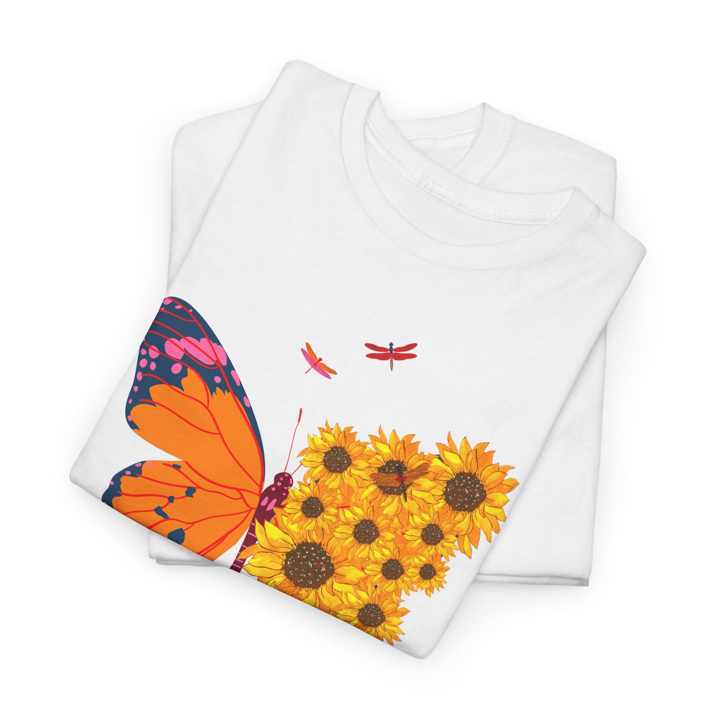 Grateful & Blessed Sunflower Butterfly T-Shirt