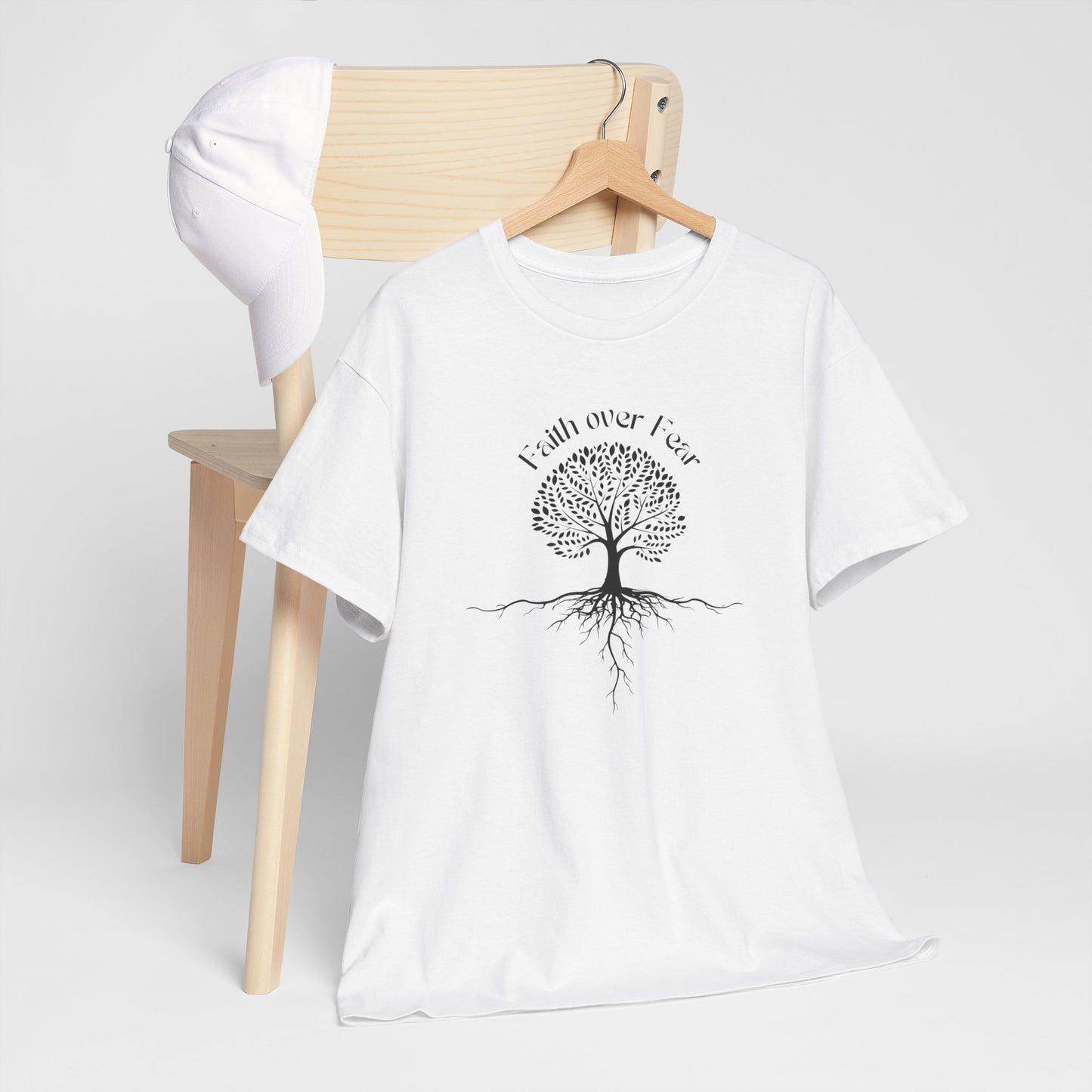 Faith Over Fear Tree T-Shirt - Inspirational Design